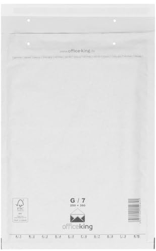 800 x Luftpolstertaschen weiss Gr. G/7 (250x350 mm) DIN A4+ C4 - Marken-Qualität von OfficeKing®