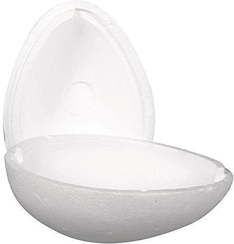 Rayher 1 x Styropor-Ei, 2tlg, 2 Halbschalen, Höhe 15cm