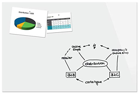 Sigel B1500 Große Glas-Magnettafel BeBoard, Whiteboard rein-weiß, 150 x 100 cm, magnetisch & beschreibbar, incl 2 Neodym-Magnete, rahmenlos, für Büro und Schule