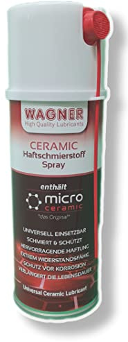 WAGNER Ceramic Haftschmierstoff-Spray Transparentes Sprühfett mit Ceramic-Festschmierstoffen – Fettspray Für Haushalt, KFZ, Maschinen & Fahrradketten | Korrosionsschutz&Hochdruckbeständig |200 ml
