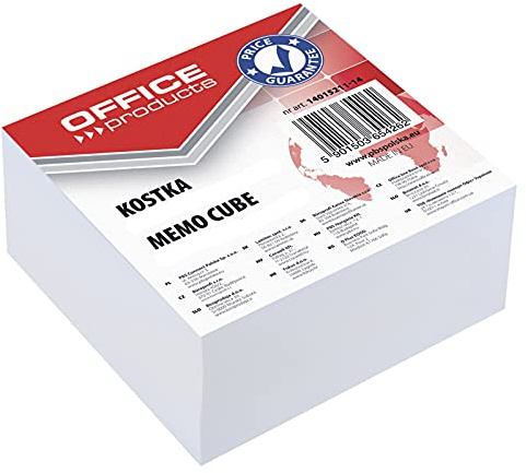 Zettelklotz geleimt weiß, 85 x 40 x 85 mm