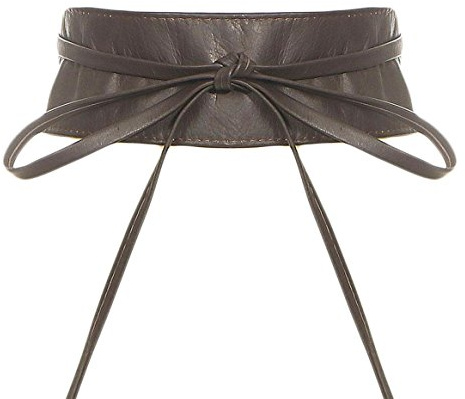 malito – Damen Taillengürtel aus 100% weichem Echtleder – Onesize Bindegürtel mit verstellbarem Taillenband – breiter Wickelgürtel mit Schleife – Hüftgürtel G100 (Dunkelbraun)