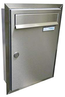 C-01 Cassetta postale incassata a muro in acciaio inox con targhetta portanome - LETTERBOX24.de