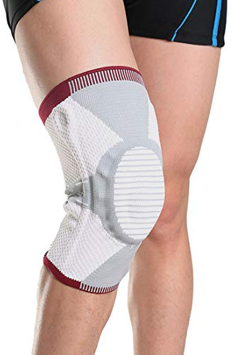 RONGJJ Premium Rutschfester Druck Knieschützer, Silikonstütze Atmungsaktiv, Outdoor-Sportarten Bergsteigen Basketball Radfahren, Reduzieren Sie äußere Schäden Profi, L