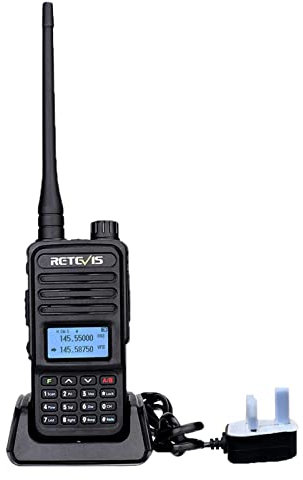 Retevis RT85 Walkie Talkie Dual Band, Long Range 2 Way Radio Scanner, 2m/70cm Ham Radio, 200 Channels, LCD Display, Professional Two Way Radio for Hunting, Outdoor Adventure (Black, 1Pcs)