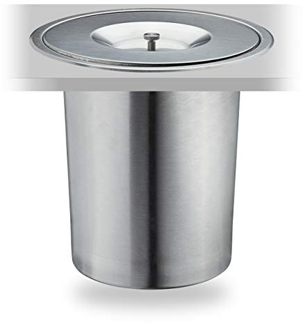 relaxdays Pattumiera per Il Piano Cucina, 8 L, Acciaio Inox, con Coperchio, per Rifiuti Organici HxD 25 x 27 cm, Argento, 1 pz
