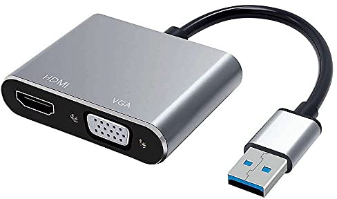 Heden - Adaptador USB 3.0 USB 3.0 Macho a HDMI F + VGA F HDMI 4k/30HZ, VGA 1920 x 1080P Gama Bolsita