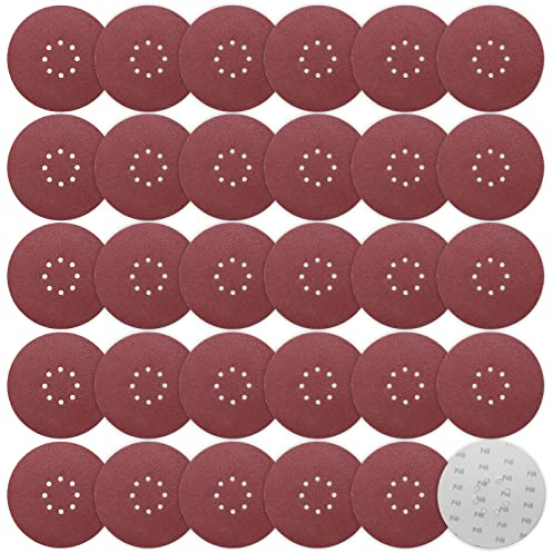 STEBRUAM Schleifpapier 225mm Klett, Schleifscheibe 30 Stück Körnung P40 225mm Schleifscheiben 8 Loch großen Schleifteller für Trockenbauschleifer Schleifgiraffe Langhalsschleifer Schleifen Giraffe