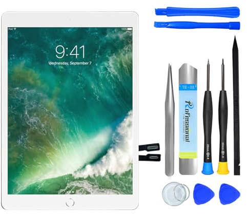 NB+ Écran Tactile pour iPad 5ème Génération 9.7” Écran de Remplacement 2017 Digitizer Adhésif Pré-installé,No Home Button(modèle:A1822 A1823 (Blanc)