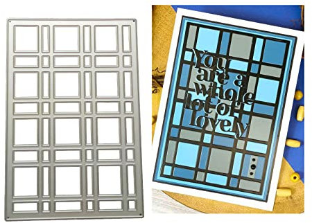 Qoiseys Rechteckiges Gitter Stanzschablone Die Stanzen Basteln Prägeschablone, Stanzungen für DIY Scrapbooking Fotoalbum Dekoratives Papier Basteln Prägeschablone