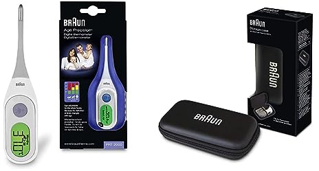 Braun Digital StickThermometer with Age Precision, PRT2000 & BIT000CBEU Boitier de protection pour thermometre