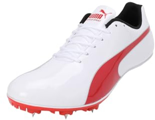 PUMA Unisex Evospeed Sprint 14,5 friidrottssko, Puma vit Puma röd Puma silver, 37.5 EU