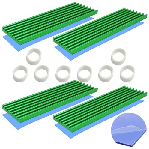 M.2 SSD Heatsink, CTRICALVER 4 Pack Heat Sink, Aluminum Heatsink, 70x22x3mm, Green, with Silicone Thermal Pads for M.2 2280 SSD
