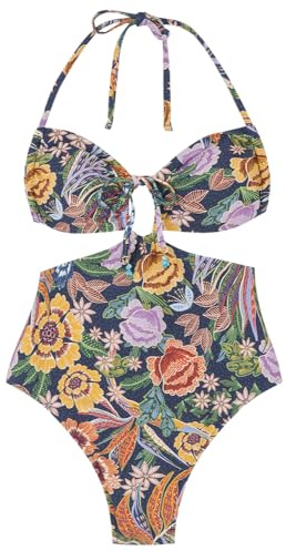 Women' Secret, Mujer, Bañador Trikini Bandeau Tropical, Blue Print, XS