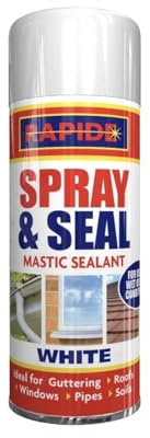 PEBBLE HUG Spray And Seal White Mastic Sealant For Guttering Roofs Window Pipes Soil, Spray & Seal Leak Fix Stop Sealant Instant Waterproof, 300ml (Pack of 1)