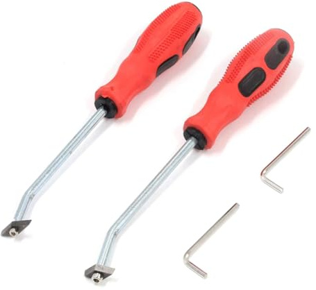 Kliplinc Set di 2 macchine a taglio, strumento per la rimozione delle fughe, sigillatura, triangolare, raschietto angolare, cono per la pulizia delle piastrelle, durevole, facile da installare