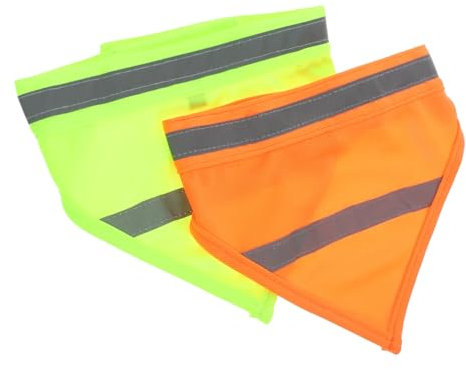ORFOFE Reflektierender Hundehalstuch 2 Stück Nachtaktive Sicherheitsschal Für Kleine Hunde Leuchtend Gelb Orange Für Spaziergänge Und Outdoor Einsatz