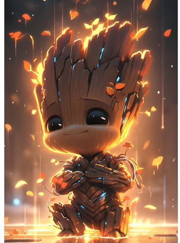 DPHERO DIY Cute Diamant Painting Bilder für Erwachsene Anfänger,5D Cartoon Diamond Painting Set,DIY Runde Steine Leuchtende Diamant Kunst Kits, Diamant Painting für Zuhause Dekor 30x40 cm