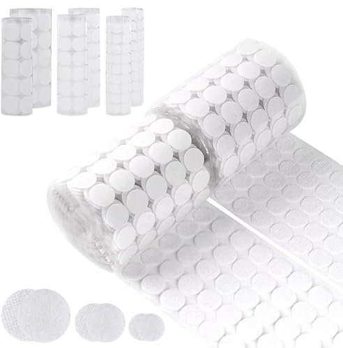 VFANDV Klettpunkte Selbstklebend 1080 Stück, 10/15/20mm Klettverschluss Selbstklebend Klett Klebepunkte Rund Doppelseitig Klebende Klettverschluss für Handwerk auf Papier Kunststoff Glas