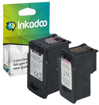 Inkadoo Tinte für Canon 2970 B 010 / PG-510 CL-511 Kompatibel Pixma MP 490 Pixma MX 350 Pixma MP 260 Pixma MP 282 Pixma MP 252 Tintenpatrone, Druckerpatrone, Patronen, Druckertinte