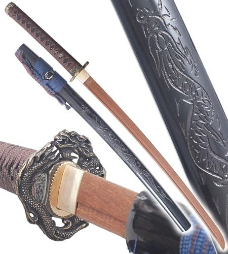 Danzan Katana Dragon en Bois - Sabre d'Entraînement Japonais - Décoration