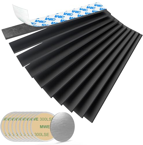 Magnetic Strips with Adhesive Backing Magnet - Heavy Duty Sticky Magnet for DIY Projects - 10 Pack with Metal Plates - Cut to Shape - Strong Hold & Durable - Ideal for Tool Racks, Fridge