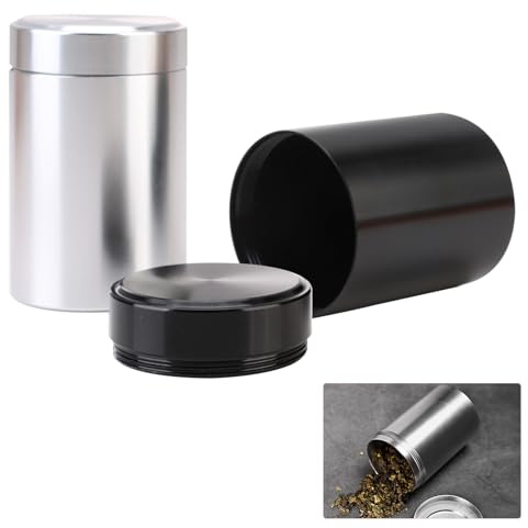 Fadbudss 2 Pcs Aluminum Storage Jar, 70ml Portable Small Container Bottle Jars Mini Metal Can Container, Jar for Coffee Tea Sugar Biscuits