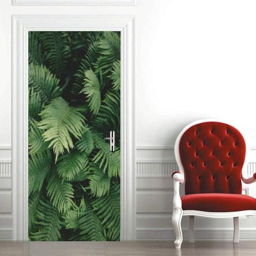 Türtapete Selbstklebend 77x200 cm Türfolie Selbstklebend Blätter Türaufkleber Türposter Laublandschaft Türsticker Fototapete 3D Effekt für Schlafzimmer Wohnzimmer Küche 2036A