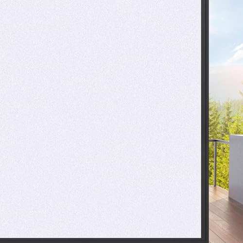 Sichtschutzfolie Selbstklebend Statische Folie 80 x 160 cm Klebefolie Milchglasfolie Selbstklebend Blickschutz, Sonnenschutz, Entfernbar, Statisch Haftend, für Zuhause Büro, weiß matt