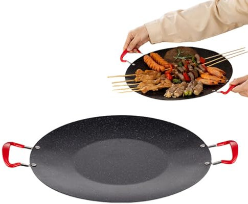 Indoor Grill Pan,Stovetop Grill BBQ Korean Pan | Korean Barbecue Grill with Silicone Handle, Round Griddle Pan, Indoor Korean Grill for Home