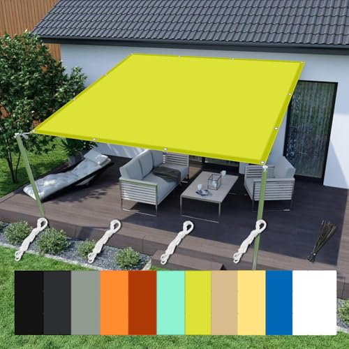 sonnensegel wasserdicht balkonverkleidung, Wetterfest, für Schwimmbad,Teich Deck und Terrasse-Gelbgrün-1.6x18M