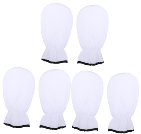 MUSISALY 3 Paare Peeling-handmaske Gel-handschuhe Peeling-handschuh Für Den Körper -handschuhe Hautpflegehandschuhe Lotionshandschuhe Über Nacht Für Frauen Körpergel Hände Flanell Weiß