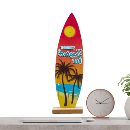 Surfbrett-Schild – Willkommensschild mit Strandmotiv | Holzornament für die Wand am Meer, Surf-Dekoration, Bar zum Aufhängen, Surfbrett-Schild, Dekoration, inspirierter Charme für Zuhause und Gebrauch