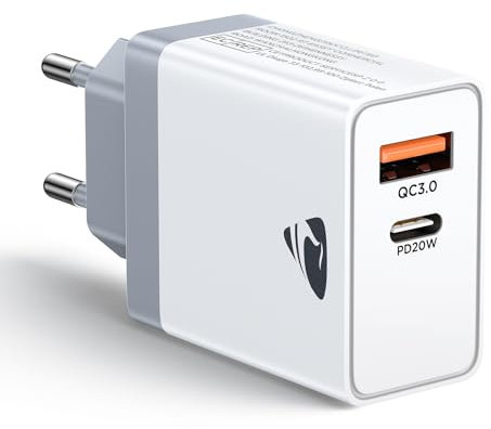 Aioneus Chargeur USB C, Rapide Prise USB C Chargeur Rapide pour iPhone 16 15 14 13 12 11 Pro Max X XS XR 8 7 6S Plus Mini SE, iPad,Samsung, 20W Adaptateur Type C Multi Secteur Bloc Mural Alimentation