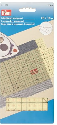 Prym 611490 Ironing Ruler, Transparent, 20 x 10 cm