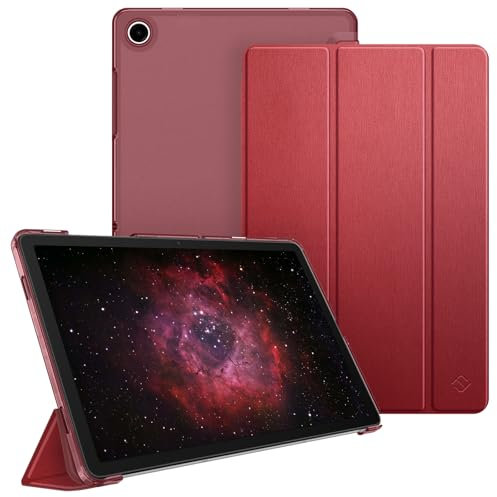 Fintie Hülle für Samsung Galaxy Tab A9 Plus 11 Zoll 2023, Ultradünn Schutzhülle mit Translucent Rückseite Cover mit Auto Schlaf/Wach Funktion für Samsung Tablet A9+ SM-X210/X216/X218, Rot