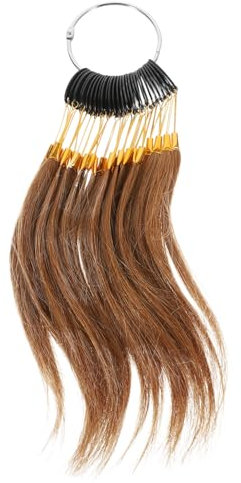 DRESSOOS Haarfarbenmuster 30 Stück Echthaar Farbring Echt Echthaar Strähnen Dunkelbraun 6° Profi Haarfarbtest Für Friseure Salonbedarf Farbkarte Zum Testen Und Training