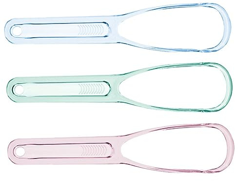 Yardenfun Raschietto Per La Lingua 3 Pezzi in Plastica Resistente, Set Spazzola Per La Pulizia Della Lingua, Sicurezza e Comfort Per Un Respiro Fresco, Adatto Adulti e Ragazzi Ragazze
