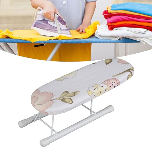 Mini Tabla de Planchar Plegable, Tabla Planchar Hogar, Tablas de Planchar de Manga de Viaje para el Hogar Manga Puños Collares Mesa de Manipulación (27×11×2, Peonía)
