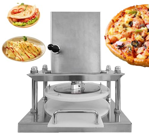 Formeuse à Pizzas, Presse à Pâte Électrique Commerciale,Laminoir à Pâte à Pizza en INOX, Formeuse à Pizza Domestique pour Tartes Tortillas Pains Pizzerias Boulangeries Cafés,22cm/8.66in