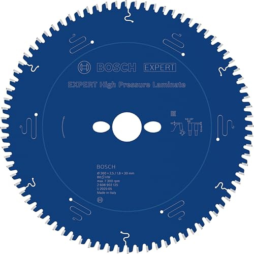 Bosch 1x EXPERT High Pressure Laminate Kreissägeblatt für Kapp‑ und Gehrungssägen (für HPL – Hochdruck-Schichtpressstoffplatte, Ø mm, Professional Zubehör kabelgebundene Kapp- und Gehrungssäge)