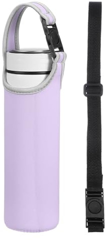 QUARKZMAN 2 Stück Neopren Flaschenhülle 15.5-20oz Isolierte Trinkflaschen Tragetasche Zusammenklappbare Flaschenhülle Cover Halter Mit 2 Trägern Lila