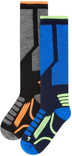 NEXT Niños Pack de 2 pares de calcetines de esquí Negro 26.5-30.5