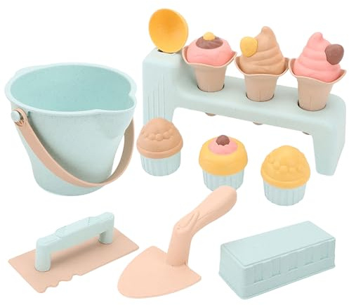 Eisständer Spielset, Sandspielzeug-Set inklusive Eiswaffeln, Becher, Eiskugeln & Portionierer, für Strand oder Sandkasten, geeignet für Mädchen & Jungen ab 3 Jahren