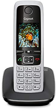 Gigaset C430 - Schnurloses DECT-Telefon mit Freisprechfunktion - Mobilteil mit TFT-Farbdisplay und 2,5mm Headset Anschluss, schwarz-silber