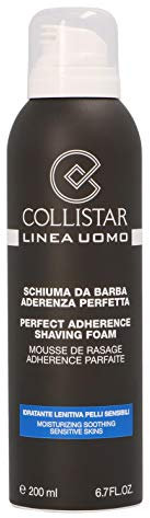 Collistar Schiuma da Barba Aderenza Perfetta, ricca e soffice che previene le irritazioni, Calmante e disarrosante grazie a Vitamine, Glicerolo e Mentolo, Adatta alle pelli sensibili, 200ml