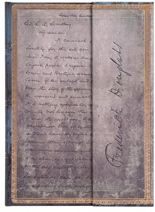Carnet à couv. rigide Frederick Douglass, Lettre pour les Droits Civils - Midi - Ligné - 144 p.: Hardcover, Wrap Closure, 120 gsm, ribbon marker, memento pouch