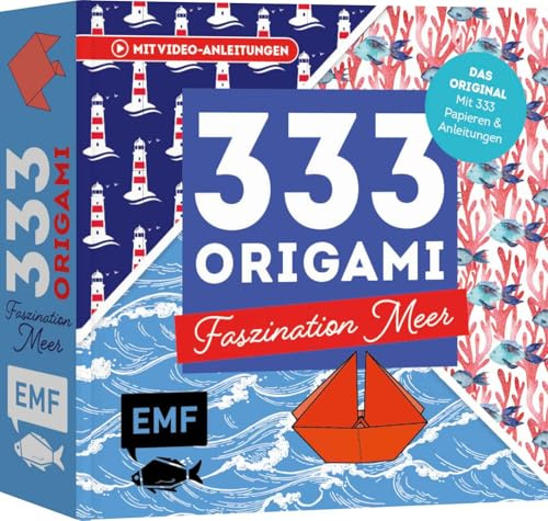 333 Origami – Faszination Meer – Maritime Papiere falten: Das Original: Mit Anleitungen, Videos und 333 feinen Papieren: Hochwertiges Origami-Papier mit 40 verschiedenen Meeresmotiven