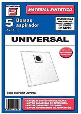 Tecnhogar Bolsa Aspirador, Blanco, 5 uds