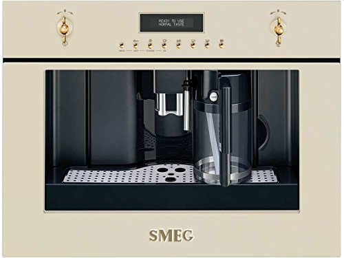 Smeg CMS8451P - Cafetera (Integrado, 1,8 L, Granos de café, De café molido, Molinillo integrado, 1350 W, Crema de color)